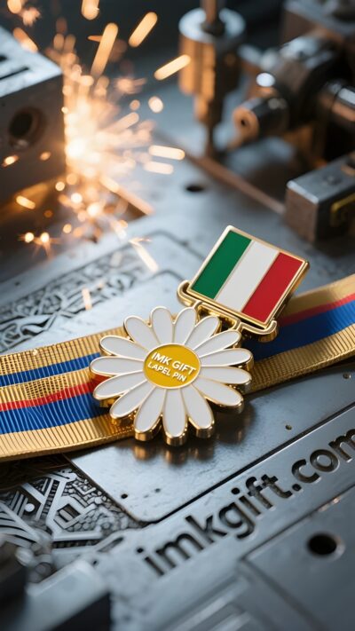 in988-Medaglia-Margherita-e-Bandiera-Tricolore-Gloria-che-sboccia-nelle-crepe