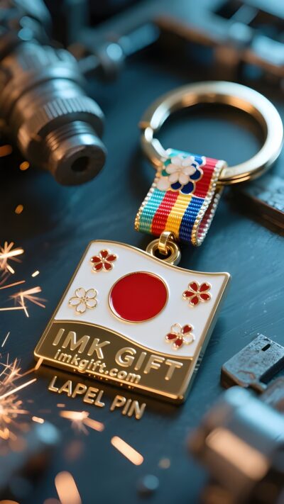 in998-手のひらに桜と赤い太陽-日本の魂の遺産をキーホルダーに